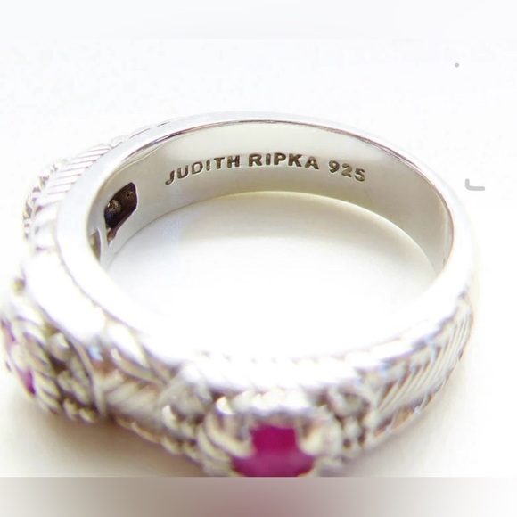 Judith Ripka Triple Ruby Ring - Picture 3 of 5